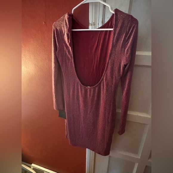 Lulus Gift of Love Red and Silver Backless Long Sleeve Bodycon Dress - Picture 10 of 16